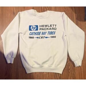 White 1990 HP Tech CRT Monitors Sweater